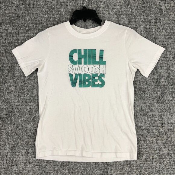 NIKE SHIRT BOYS XL WHITE CHILL SWOOSH‎ VIBES TEE REGULAR FIT COTTON - Picture 1 of 8